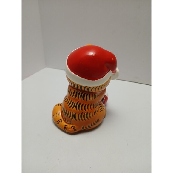 Vintage Enesco Statue Garfield 3" Comic Strip Cat CHRISTMAS Pokey 1980s Rare - Picture 3 of 8